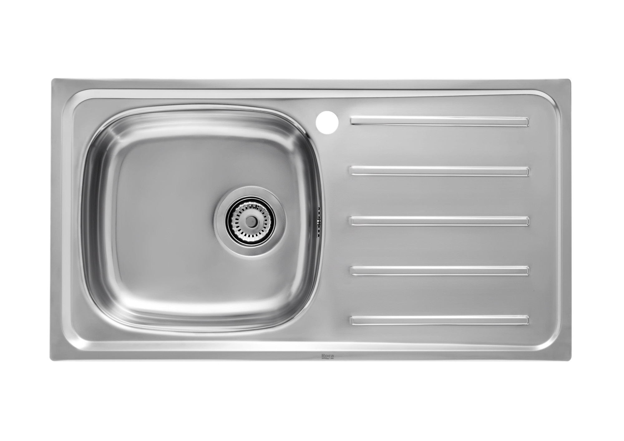 A870F30801 Мойка из нержавеющей стали с одной чашей и сливом справа ROCA J 