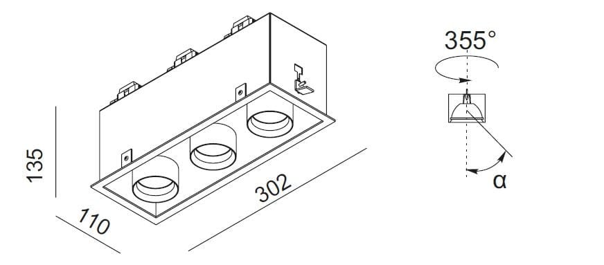Окрашенный металлический поворотный встраиваемый прожектор Lucifero's Инки ARCH-00083525 - Вид №7