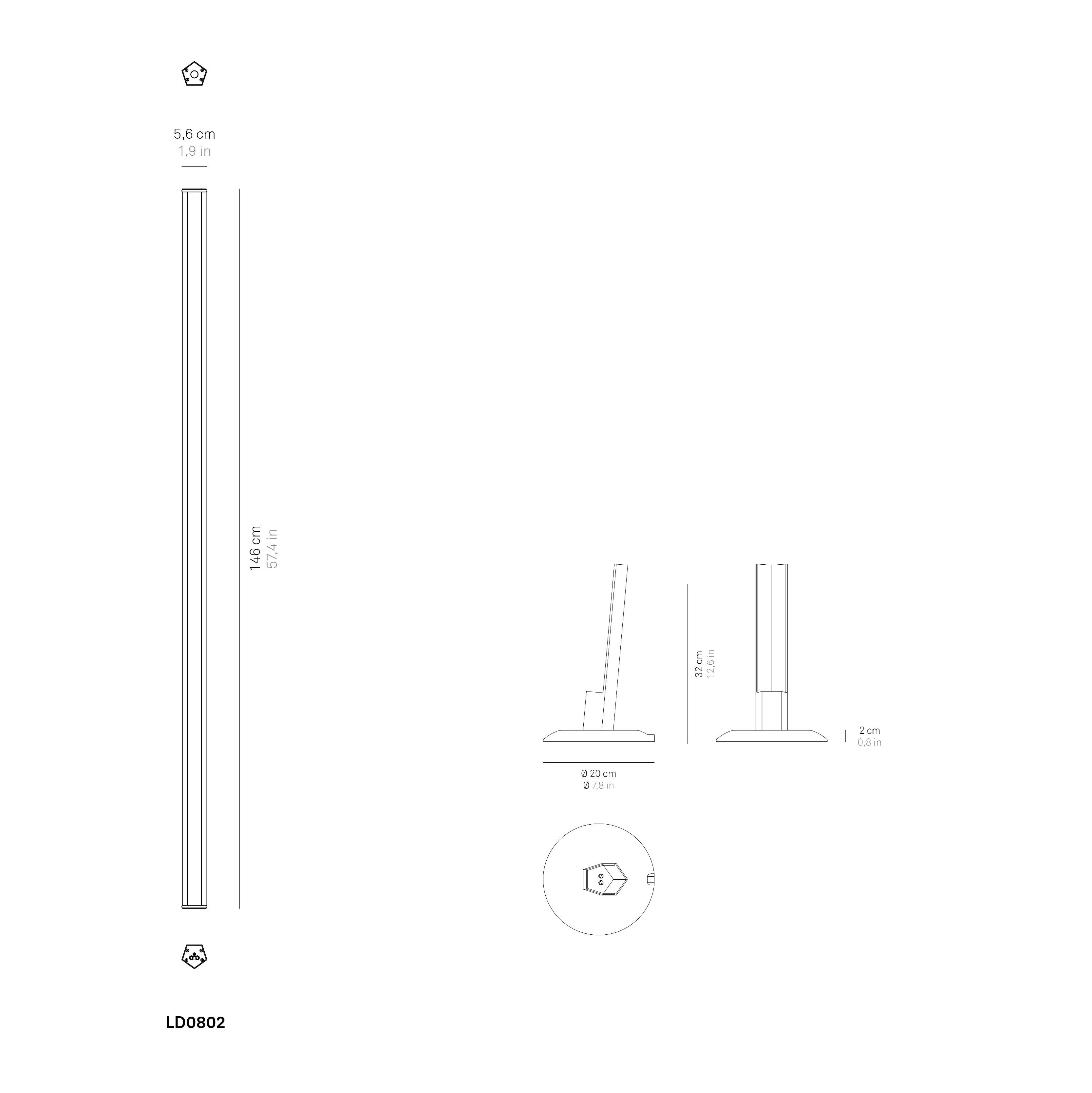 Аккумуляторная торшер Zafferano Карандаш ARCH-00125200 - Вид №9