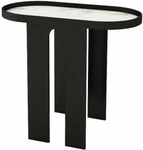 ANA ROQUE INTERIORS Высокий журнальный столик с деревянной конструкцией и мраморной столешницей Urban