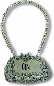 10648878 Vagabond House Декоративная табличка на цепочке для декантера Vagabond House Джин 4см, олово Олово