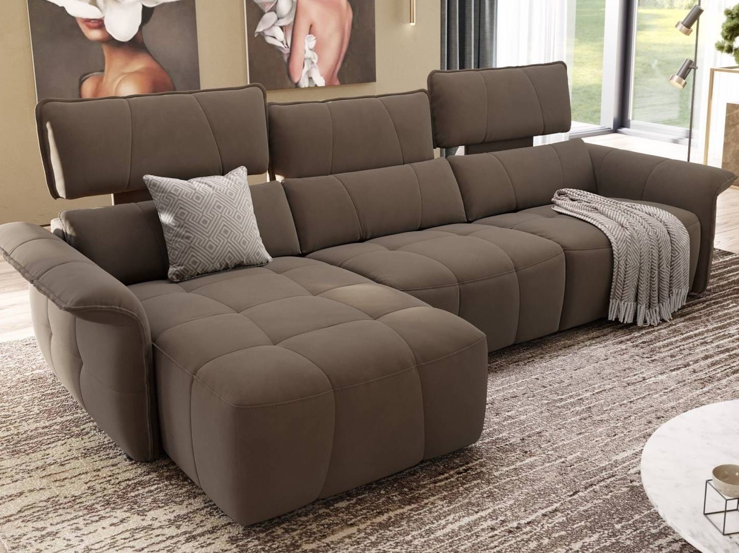 Тканевый диван с полуостровом Sofanella Adria ARCH-00095591 - Вид №3