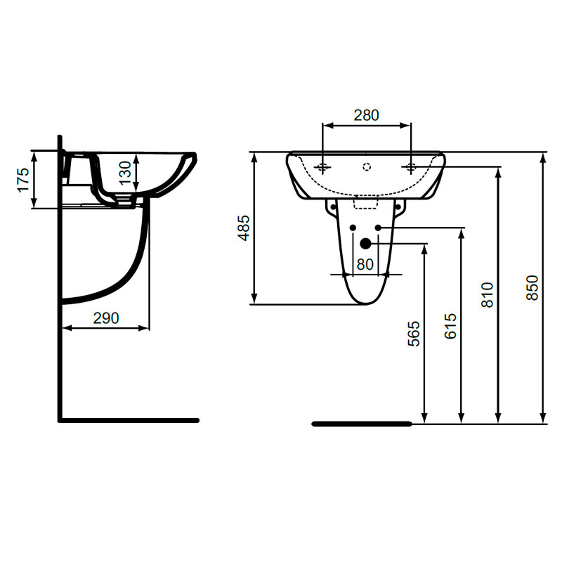 W411561 Раковина для установки с пьедесталом / полупьедесталом VIDIMA SEVA FRESH  - Вид №3