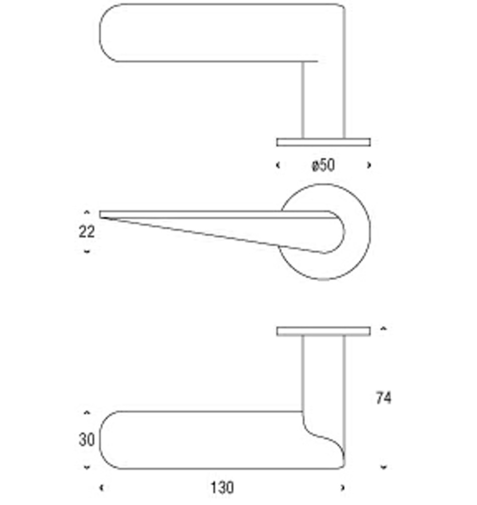 FROST Ручка рычажная HB101 большая » медь Нержавеющая сталь Медь A1007SSC  - Вид №1