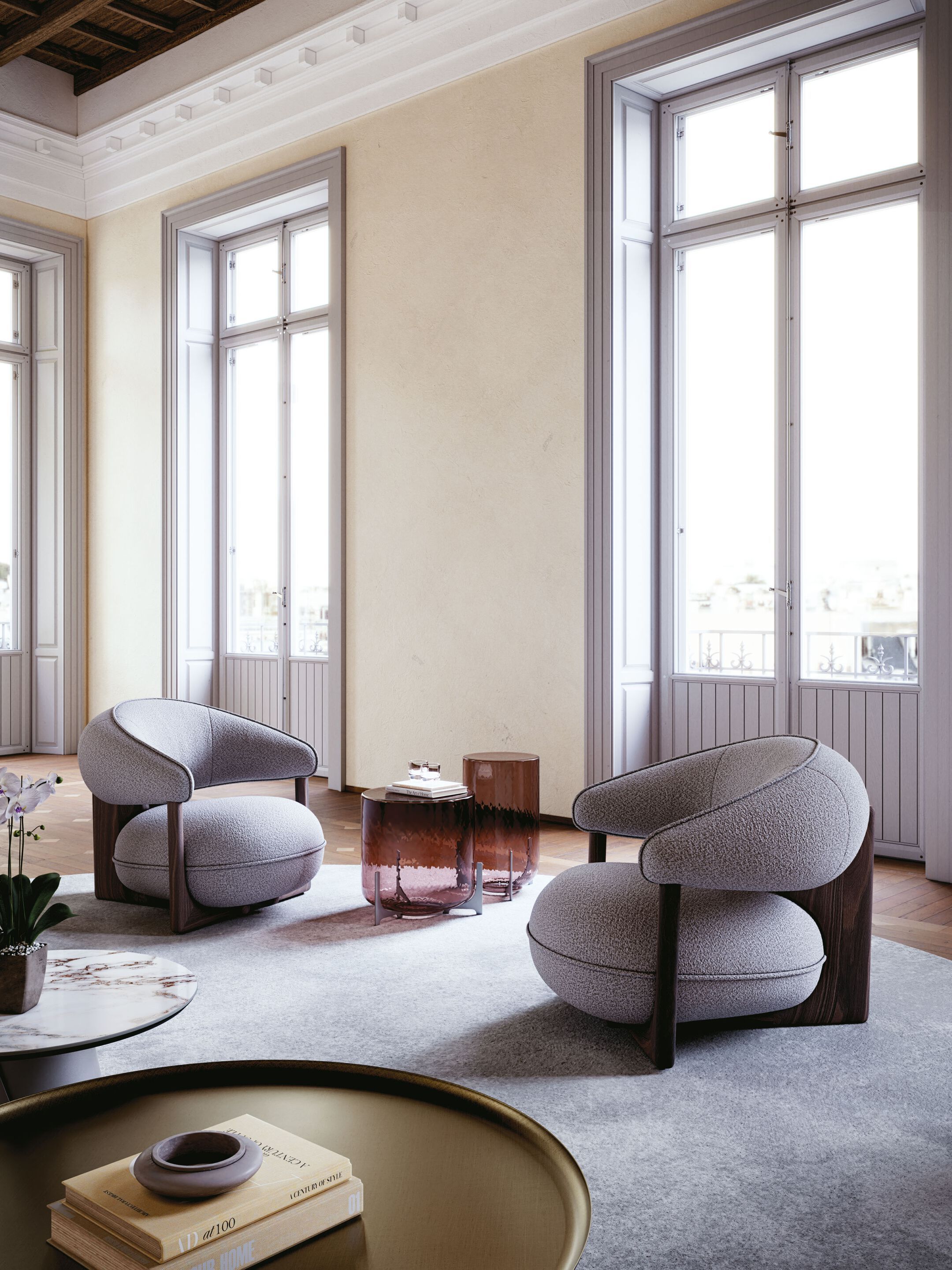 Тканевое кресло с подлокотниками Cattelan italia RUBY ARCH-00085664