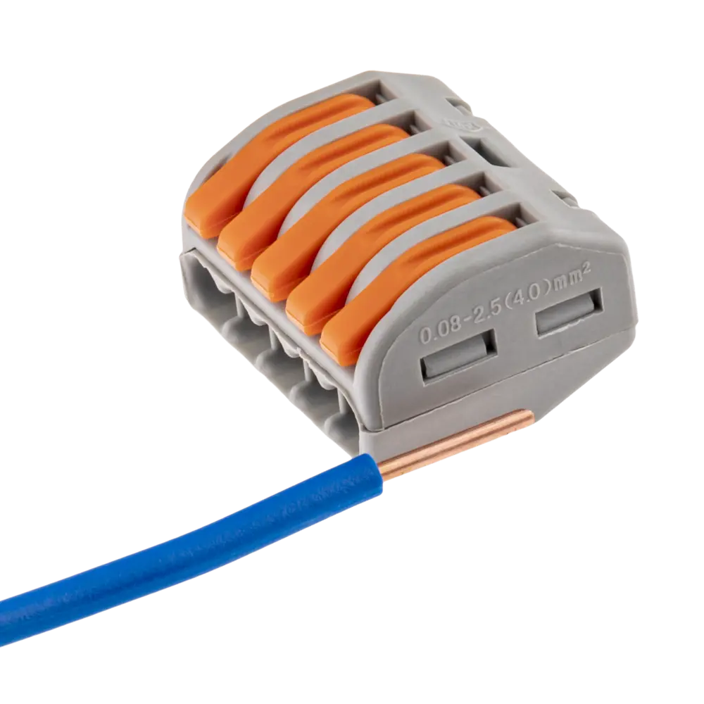 84509771 Клеммы соединительные монтажные с рычажком Duwi СМК 222-415 5-проводные 4мм² серые 5шт 26611 2 STLM-1101874  - Вид №9