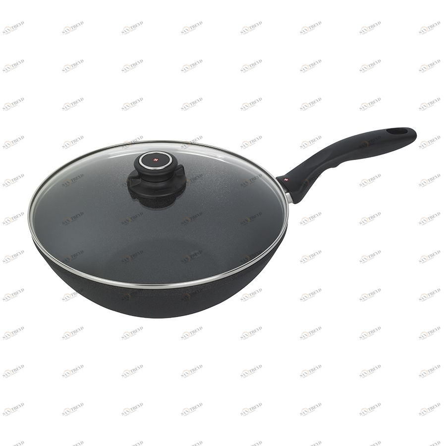 Сковорода-вок индукционная Swiss Diamond со стеклянной крышкой, Ø28 см XD61128IC