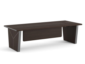 Деревянный направленный прямоугольный стол с ящиками