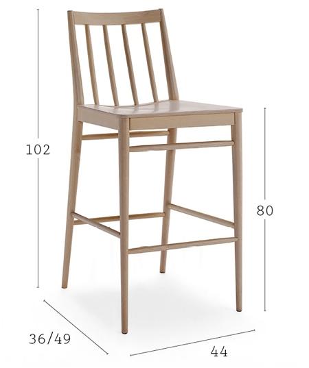 Billiani Табурет из бука со спинкой Tracy 597 - Вид №3