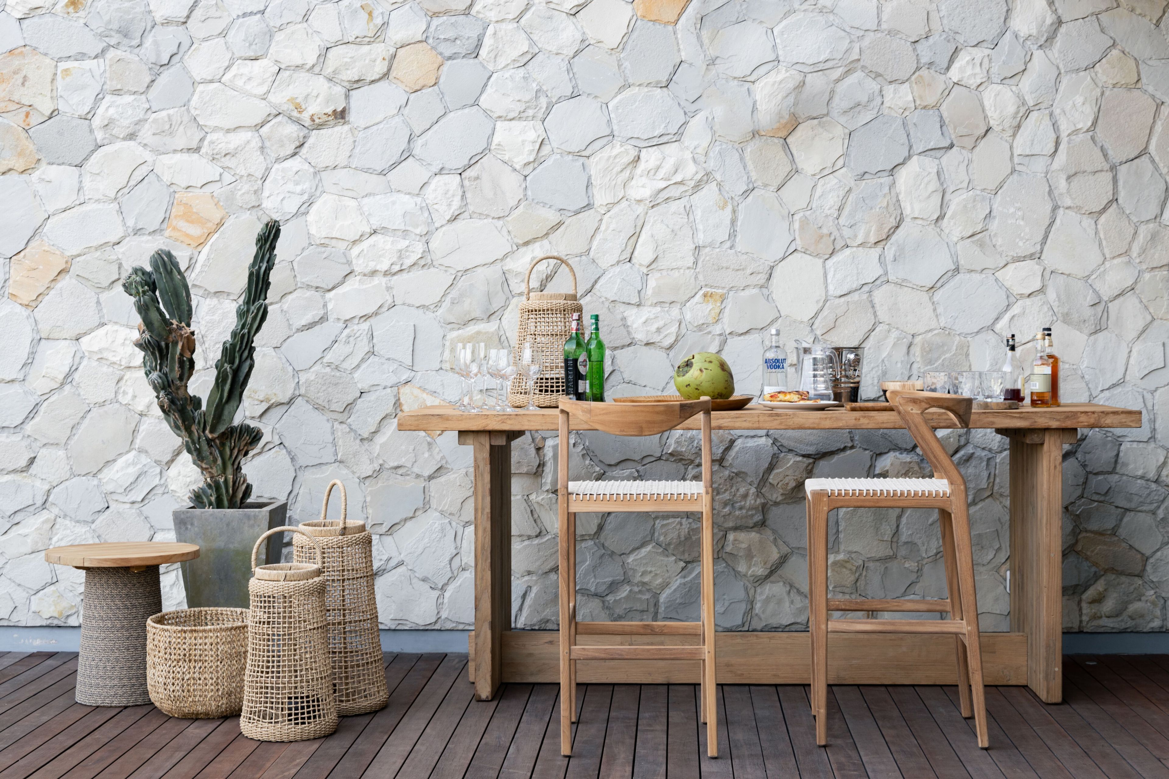 Высокий барный стул из тикового дерева со спинкой cbdesign Ким ARCH-00012053 - Вид №4