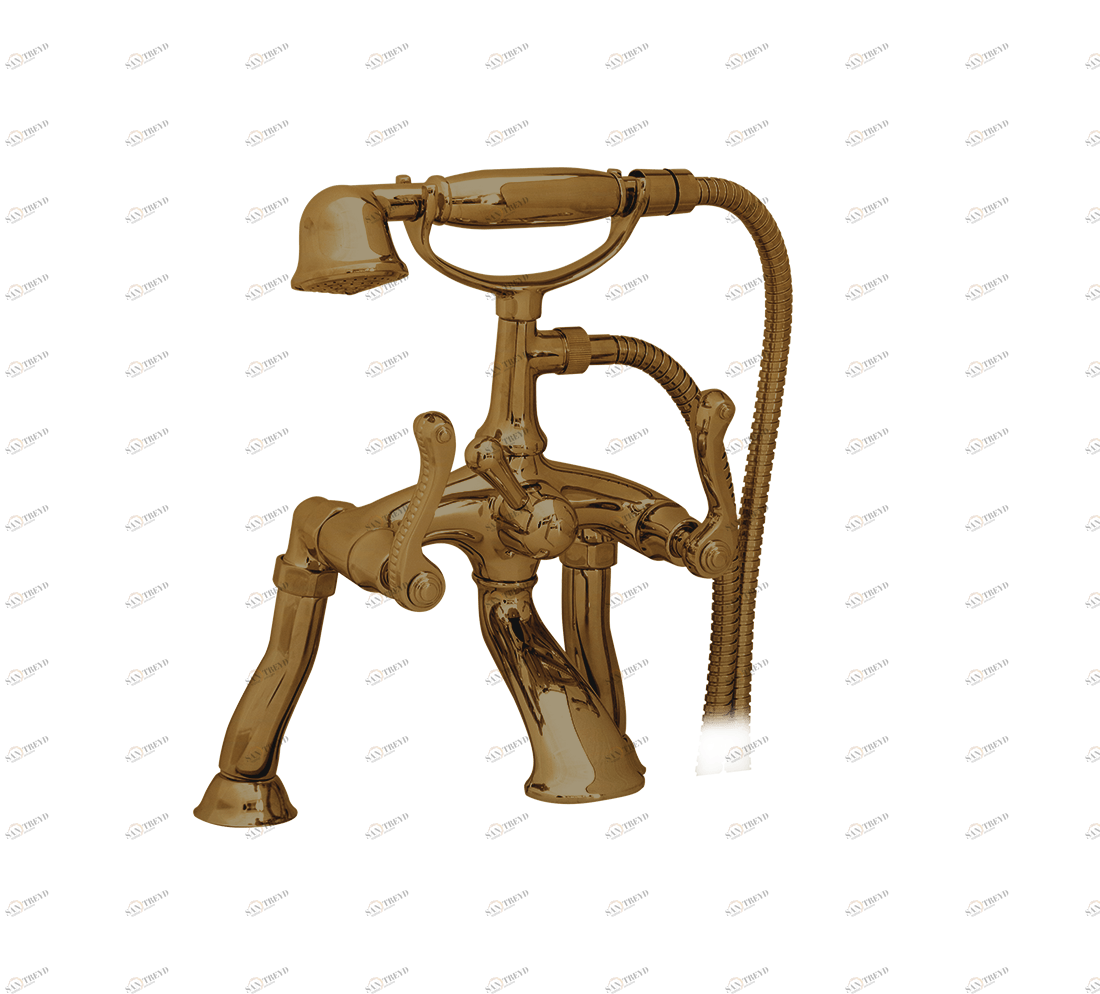 Gentry Home Смеситель для умывальника на три отверстия с выдвижным краном Tiffany Бронза GH101909