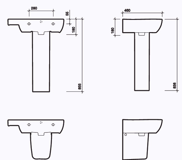 MD4411WH Раковина Twyford Moda Santreyd Modà - Вид №1
