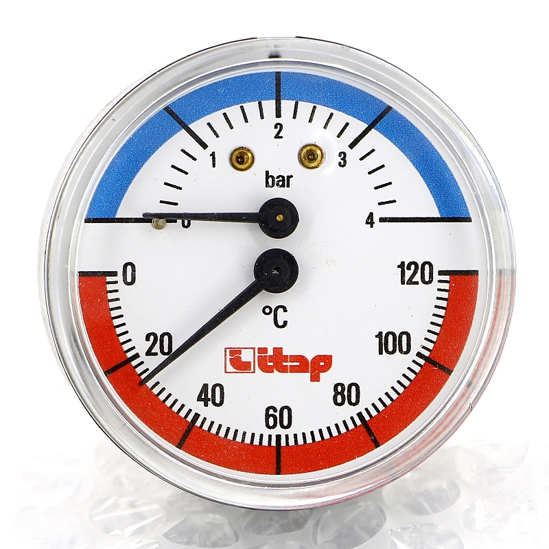 Термоманометр аксиальный ITAP 4бар 120 град.C 485