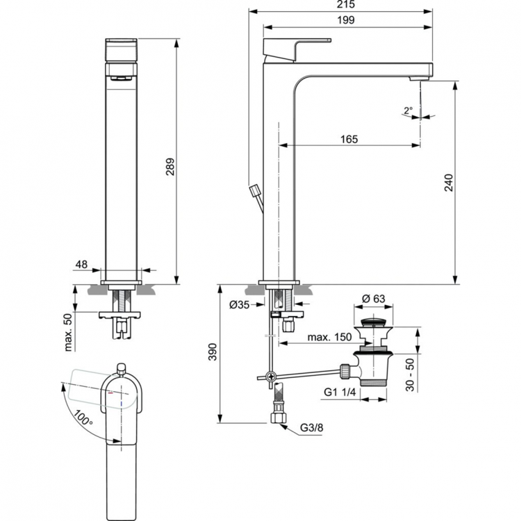 A7113AA Смеситель для раковины Ideal Standard EDGE - Вид №5