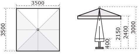 Scolaro Parasol Квадратный зонт в ироко Palladio Pas - Вид №9