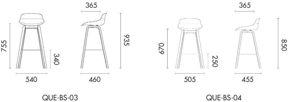 Grado Design Табурет с полипропиленовым каркасом и подставкой из бука Queen Que-bs-03/que-bs-04 - Вид №3