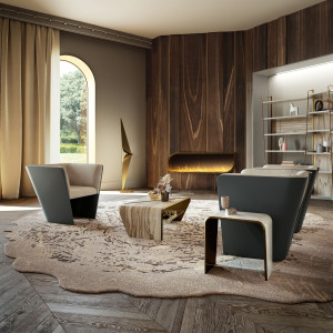 Деревянный прямоугольный высокий журнальный столик