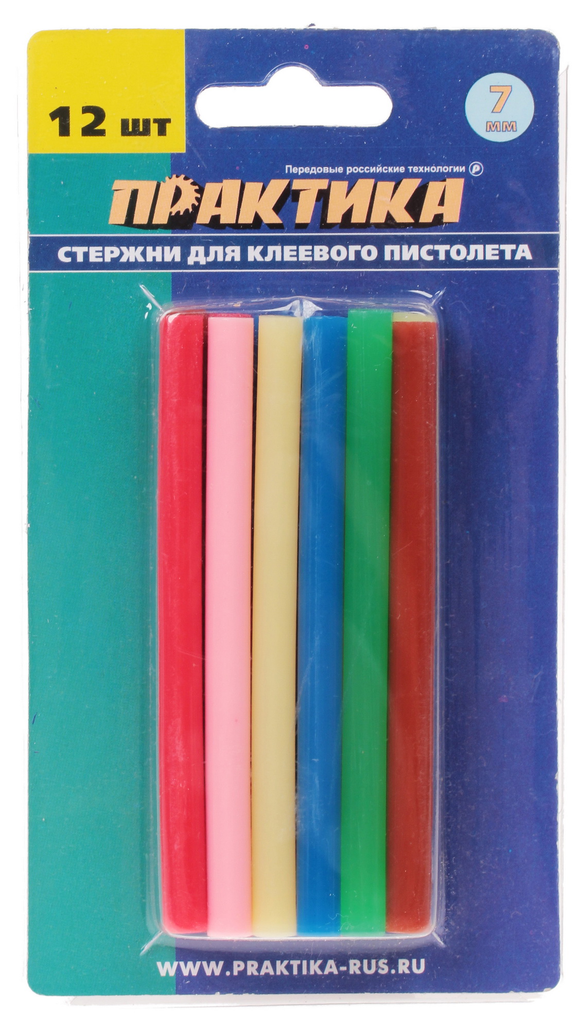 Стержни клеевые Практика 641-671 желтый, зеленый, коричневый, красный 1052076 STDN-0122467
