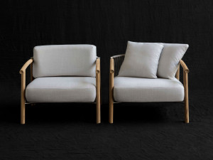 Тканевое садовое кресло с подлокотниками