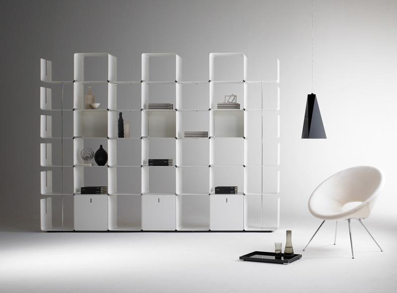 Dieffebi Модульный открытый книжный шкаф из алюминия Bookcases 7cw0-7cwan - Вид №1