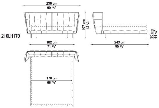 B&B Italia Двуспальная кровать из ткани с мягким изголовьем Husk sun-id-1463837 - Вид №11