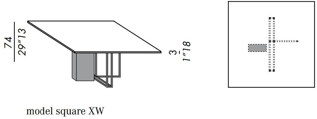 Meridiani Квадратный обеденный стол Edition plinto Xw - Вид №1