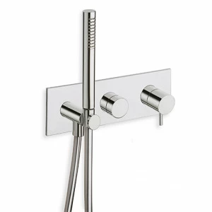 CRITV602 Внешние части смесителя для ванны и душа для CRICS100 (правая сторона) - CRICS101 (левая сторона) с переключателем на 2 выпускных отверстия, ручным душем с защитой от известкового налета, гибким шлангом LONG LIFE Cristina Rubinetterie