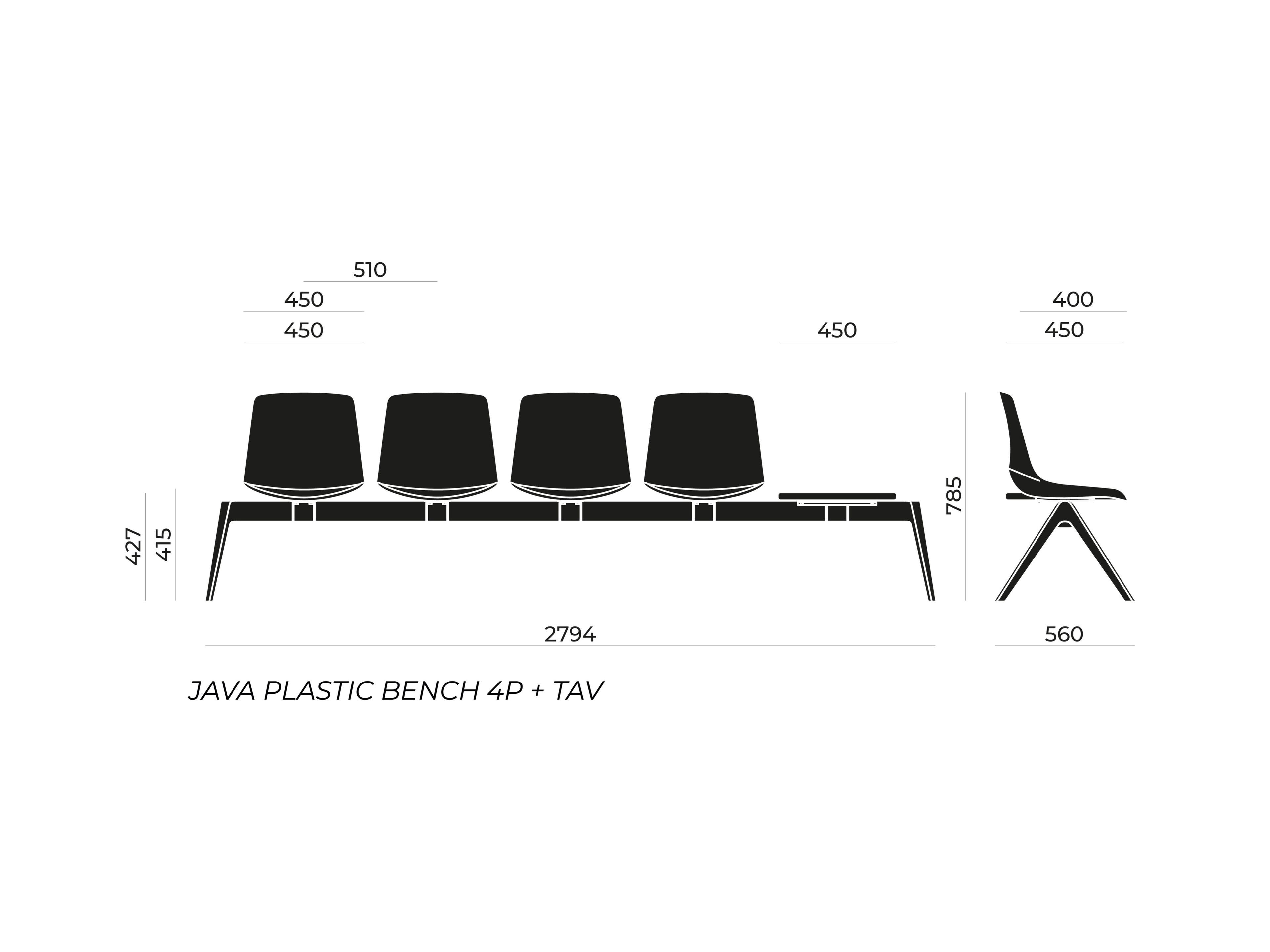 Сидя на полу бар Nahu Java Plastic Bench ARCH-00057148 - Вид №10