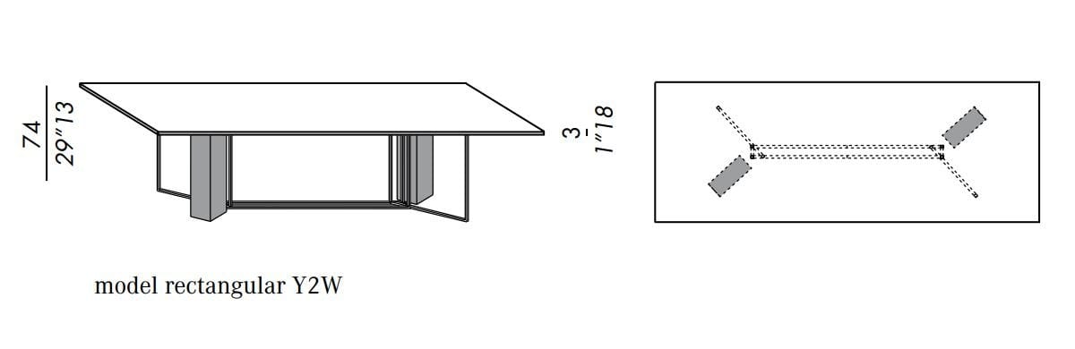 Деревянный прямоугольный обеденный стол Meridiani Edition Plinto ARCH-00017473