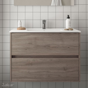 85074 SALGAR Мебель для умывальника NOJA 900 ETERNITY OAK + Раковина Робл Вечность