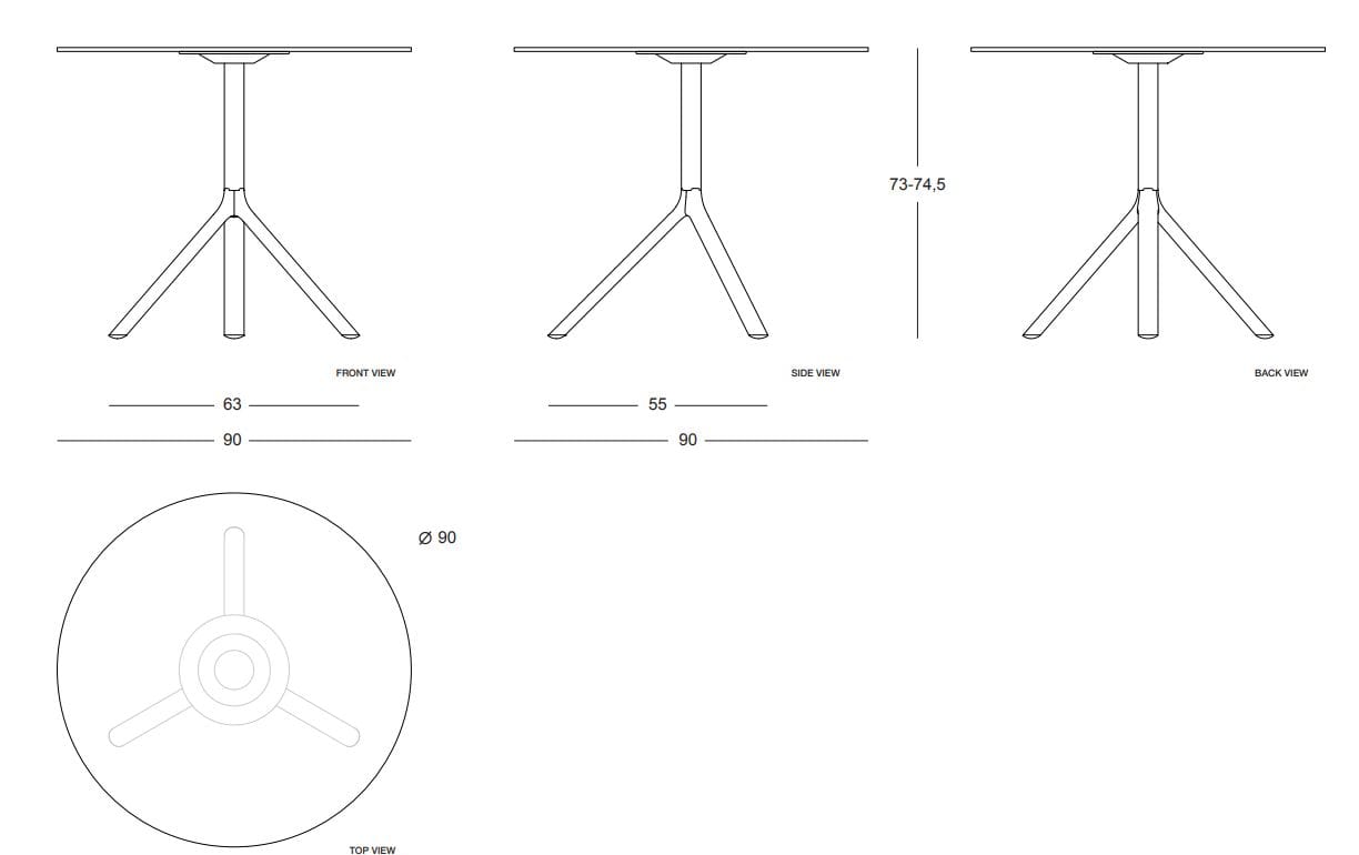 Алюминиевый круглый стол с порошковым покрытием Plank ARCH-00066141 - Вид №3