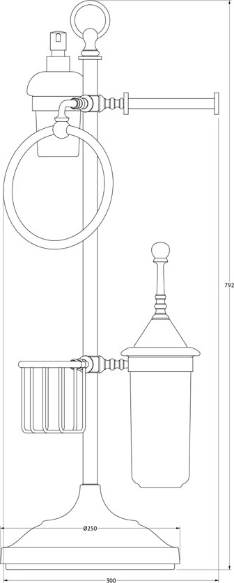 STI 635 Стойка с 5-ю аксессуарами для туалета с биде 80 cm 3SC STILMAR ANTIQUE COPPER Treesseci 3SC - Вид №1