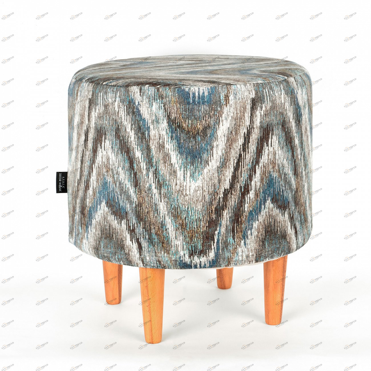 Пуфик круглый на ножках серый Briz ARBEN DECOR MAGIC BRIZ 00-3833281 Бирюзовый;разноцветный;серый