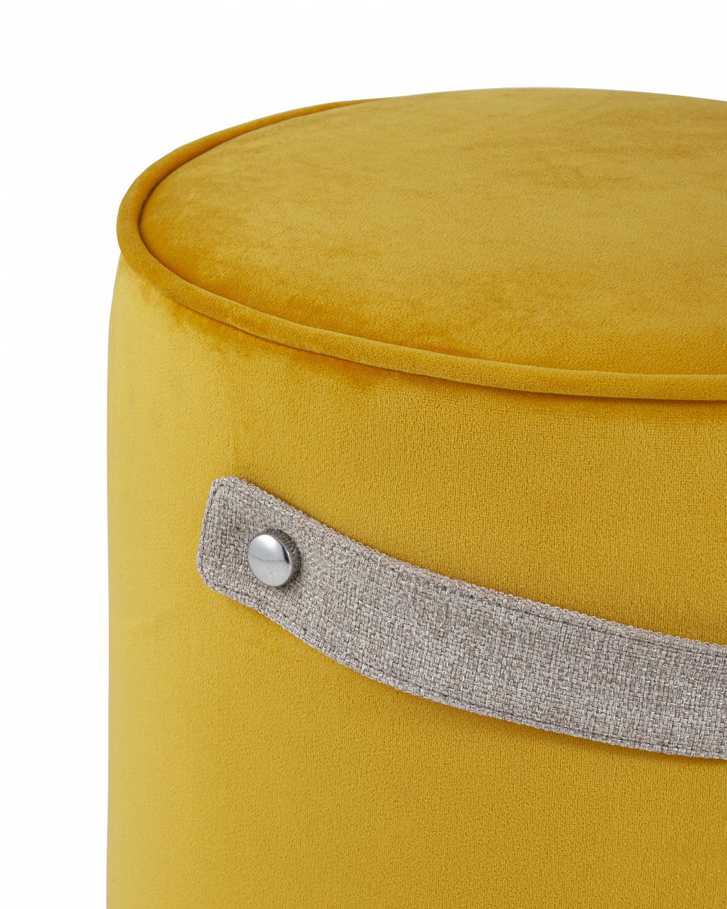 Пуфик круглый оранжевый вельветовый с ручкой "Джерри" STOOL GROUP  00-3881789 Желтый  - Вид №3