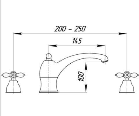 Смеситель MIGLIORE Prestige ML.PRS-712.CR для раковины - хром, на 3 отверстия ML.PRS-712p.CR - Вид №1