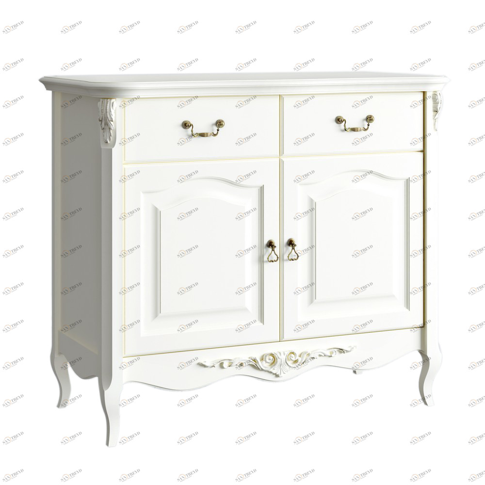 Комод с ножками и 2 ящиками 110х94 см слоновая кость состаренный декапе Romantic KREIND ROMANTIC 00-3879912 Разноцветный;бежевый Santreyd