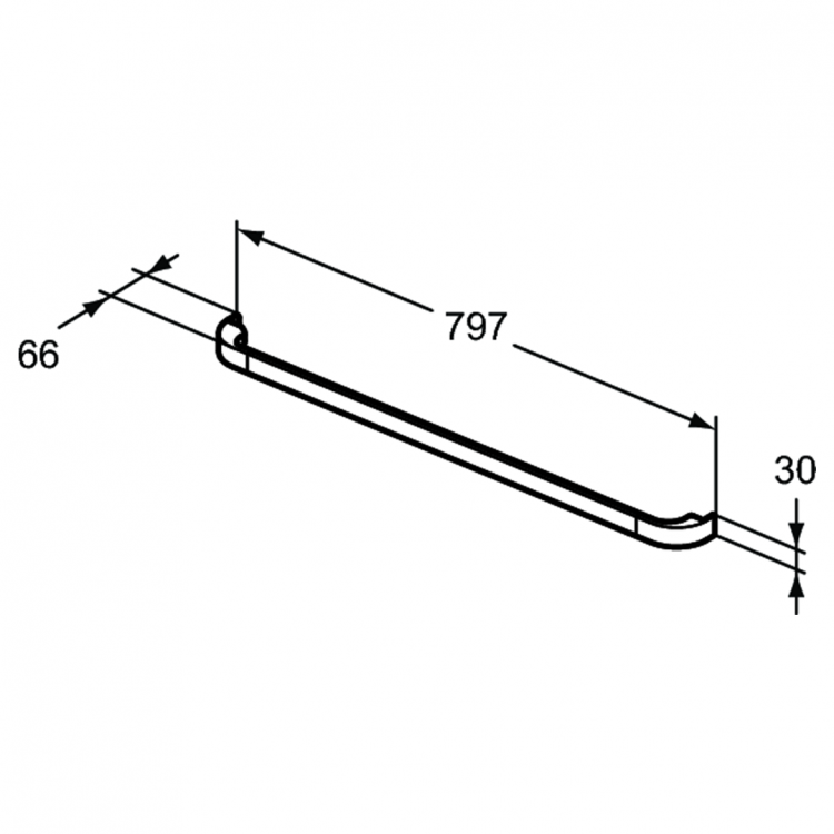 R4359AA Ручка для тумбы и декоративного модуля 797x66x30 мм для раковины Ideal Standard TONIC II - Вид №5