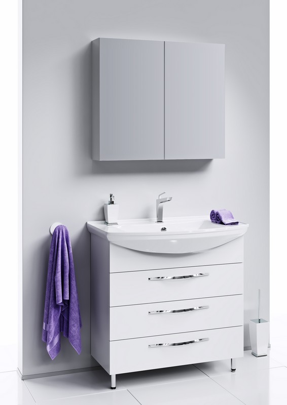 Аллегро тумба под умывальник Стиль 850 , цвет белый, Agr.01.08/3 AQWELLA Allegro 4620008197357 - Вид №3