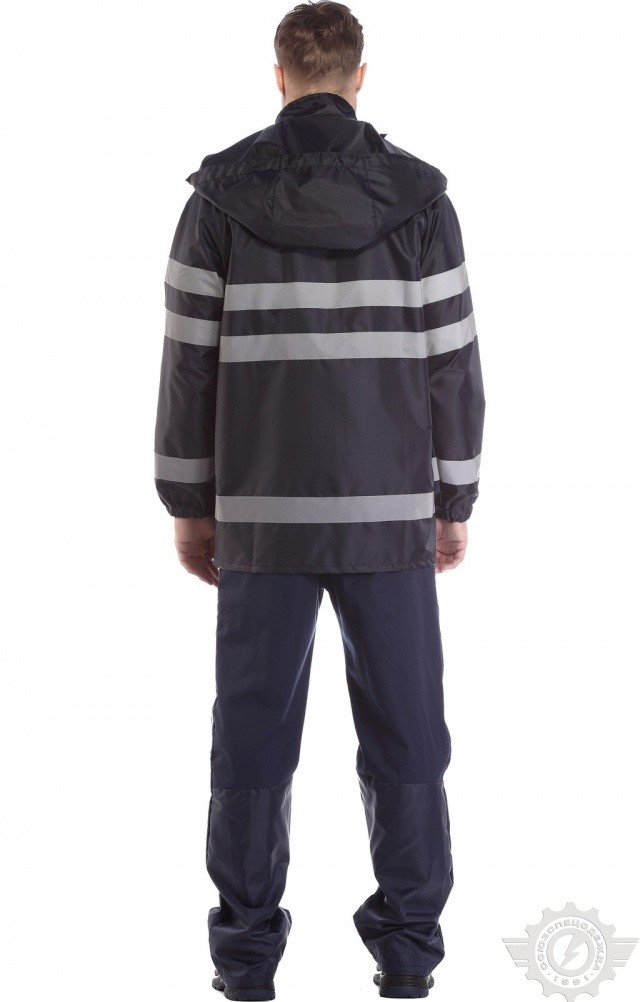 65800 Куртка-ветровка с СВП синяя  Непромокаемая спецодежда  размер 52-54/182-188  - Вид №4