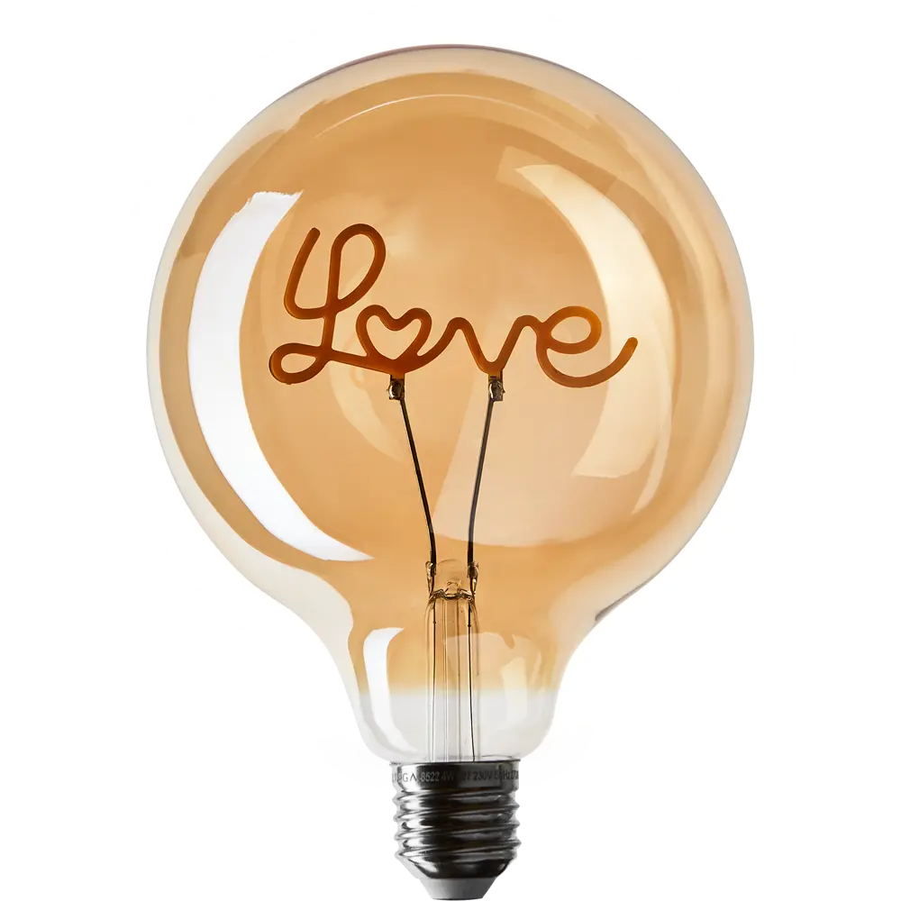 Декоративная филаментная лампа Voltega Love G125 тонированная шар 4Вт E27 89345982 STLM-0906245 - Вид №1