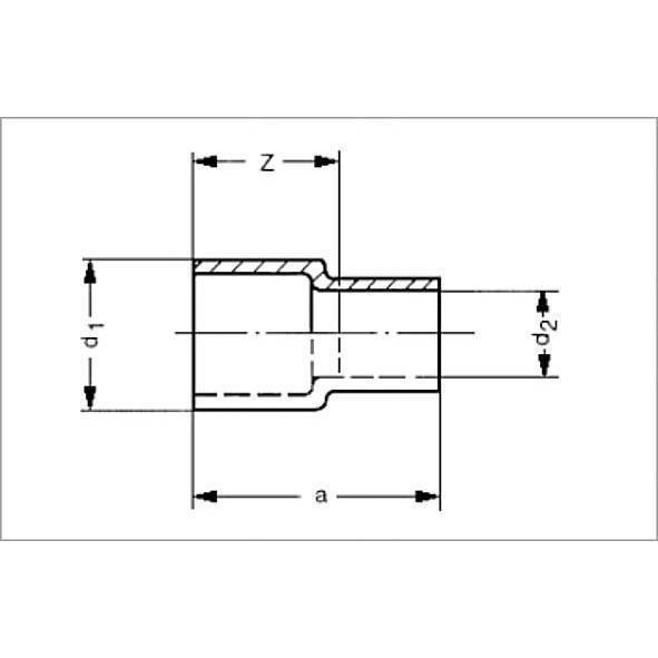 152431815 SANHA 5243 переходник редукционный, ВП-НП, медь 18ax15 мм  - Вид №1