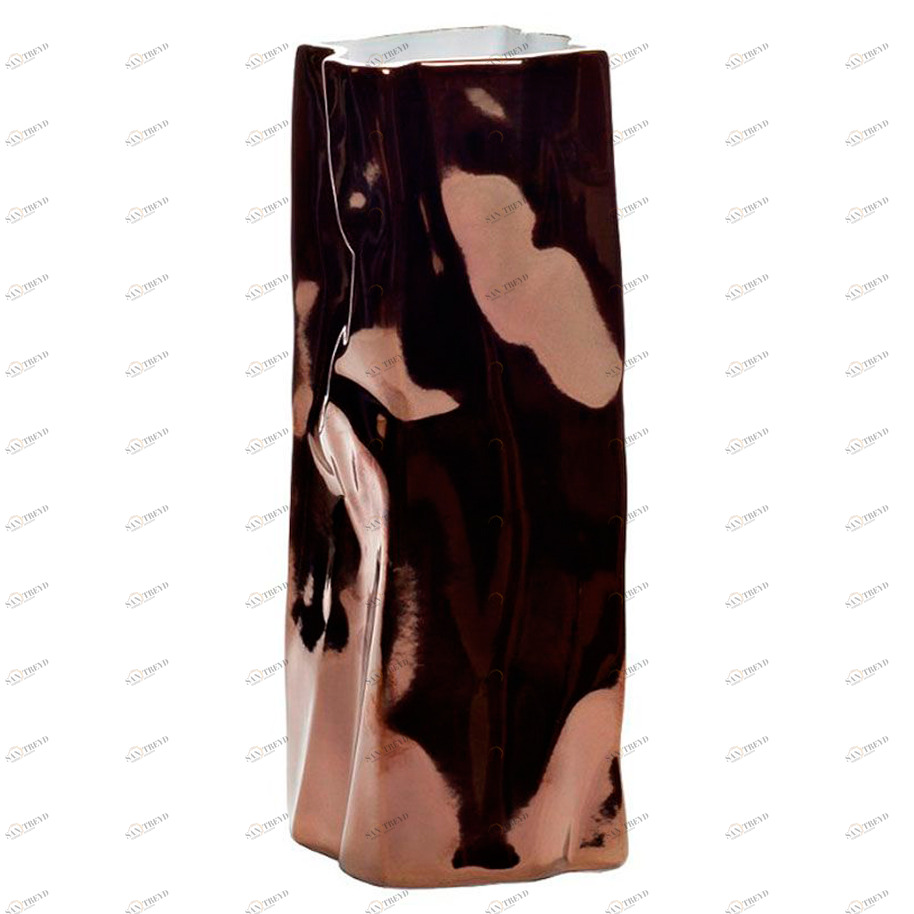 Ваза керамическая коричневая 9х9х24 см GARDA DECOR - 033912 Серебро 