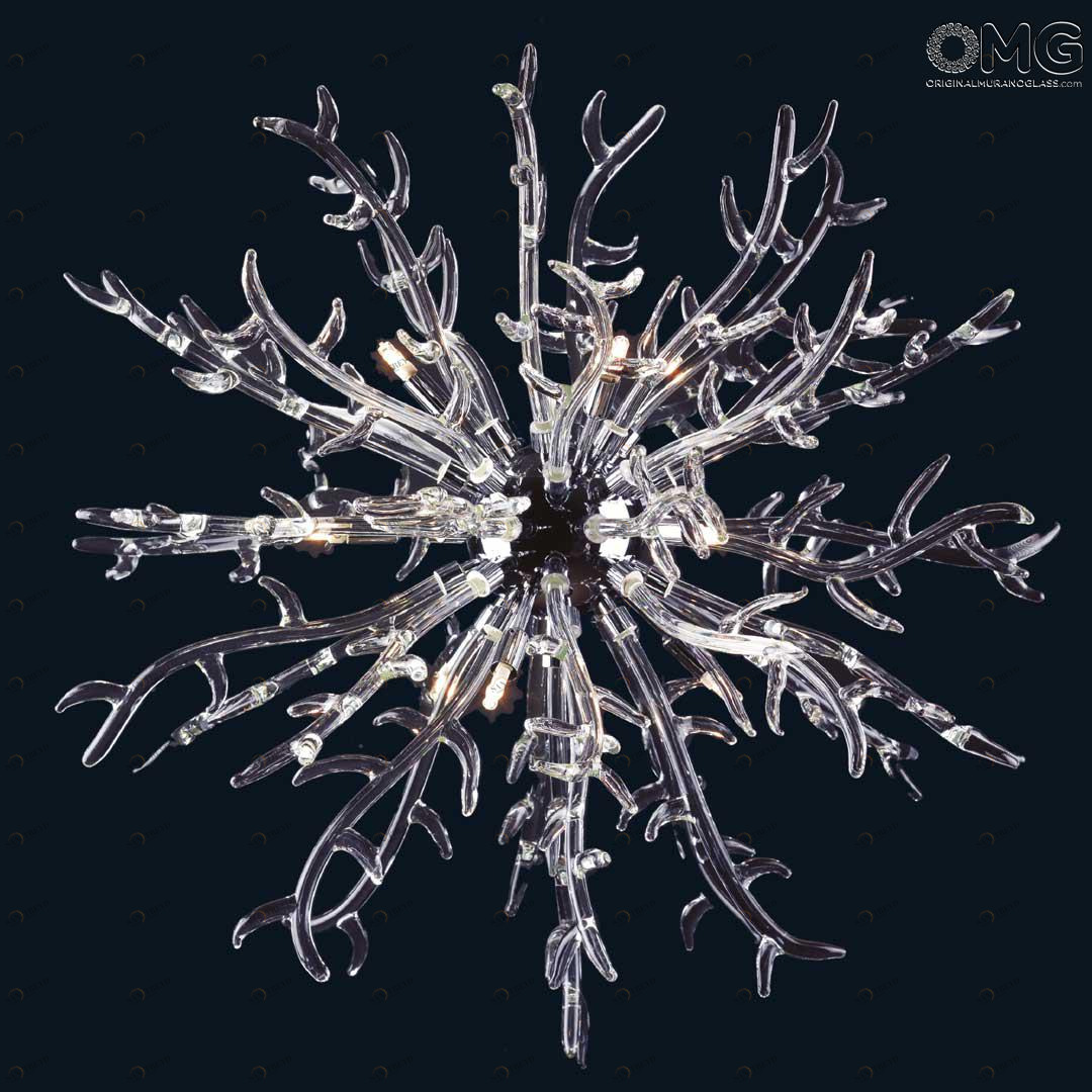 4114 ORIGINALMURANOGLASS Потолочный светильник Кристальный коралл - 9 ламп - муранское стекло OMG 85 см 