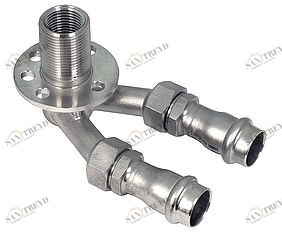 69478GZW2255 SANHA 9478GZW водорозетка проходная разъёмная с универсальным 22x1/2 - 55 mm мм 