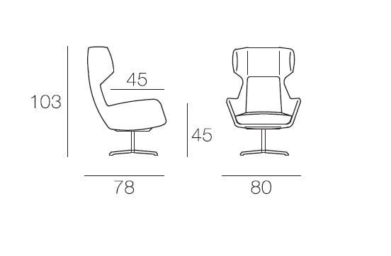 Тканевое вращающееся кресло с подлокотниками CTS SALOTTI GRACE ARCH-00143440 - Вид №3