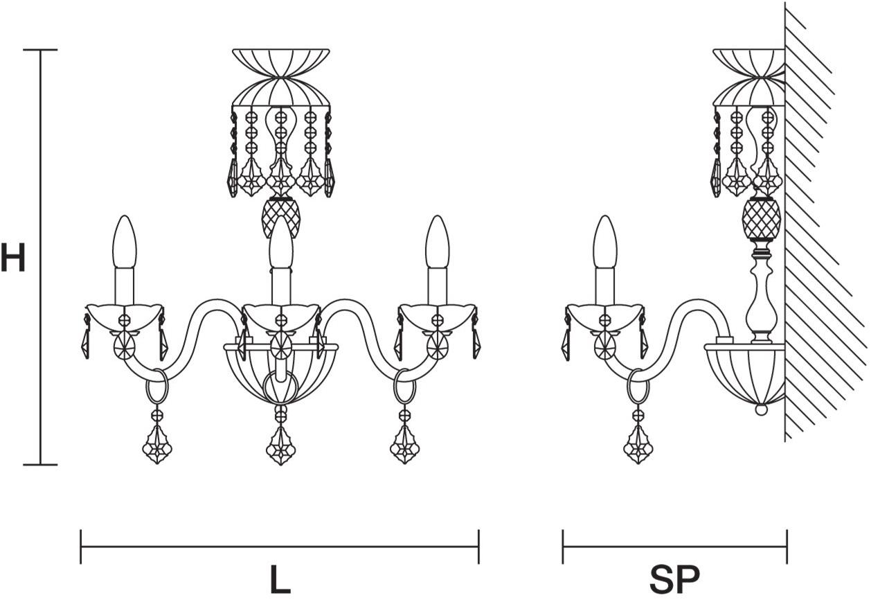 Masiero Бра из дутого стекла с кристаллами Glass sun-id-1378828 - Вид №2