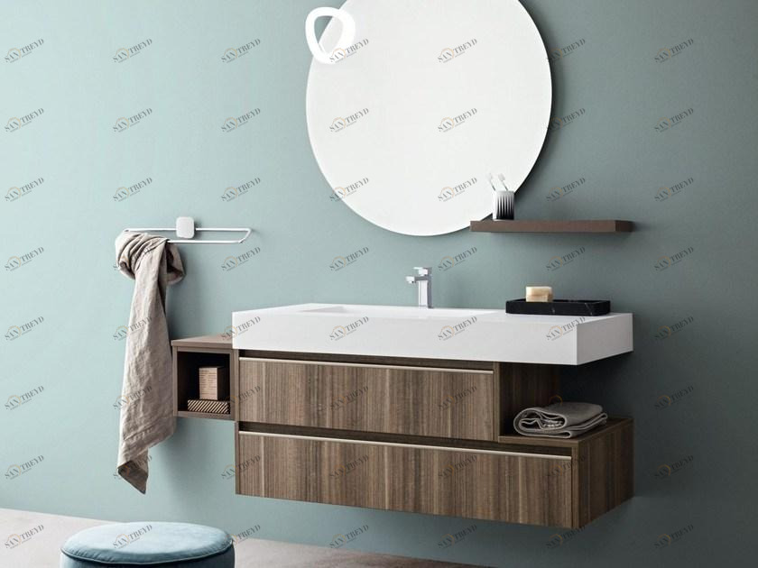 Cerasa Подвесная тумба под умывальник из ламината с ящиками Movida sun-id-1512028