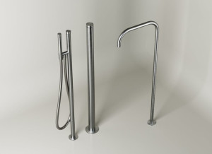 Смеситель для ванны из нержавеющей стали с ручным душем