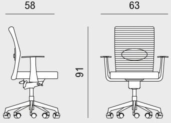 Viganò Поворотный офисный стул из сетки и ткани Logika sun-id-1388524 - Вид №4