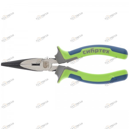 Длинногубцы прямые 160 мм фосфатирование трехкомпонентные рукоятки СИБРТЕХ 12556